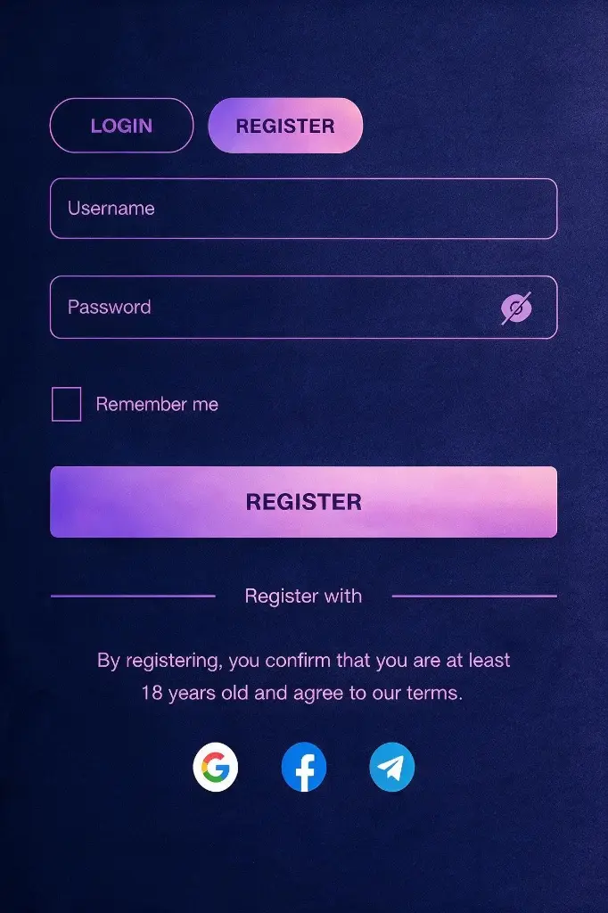 95KO sign up registration page